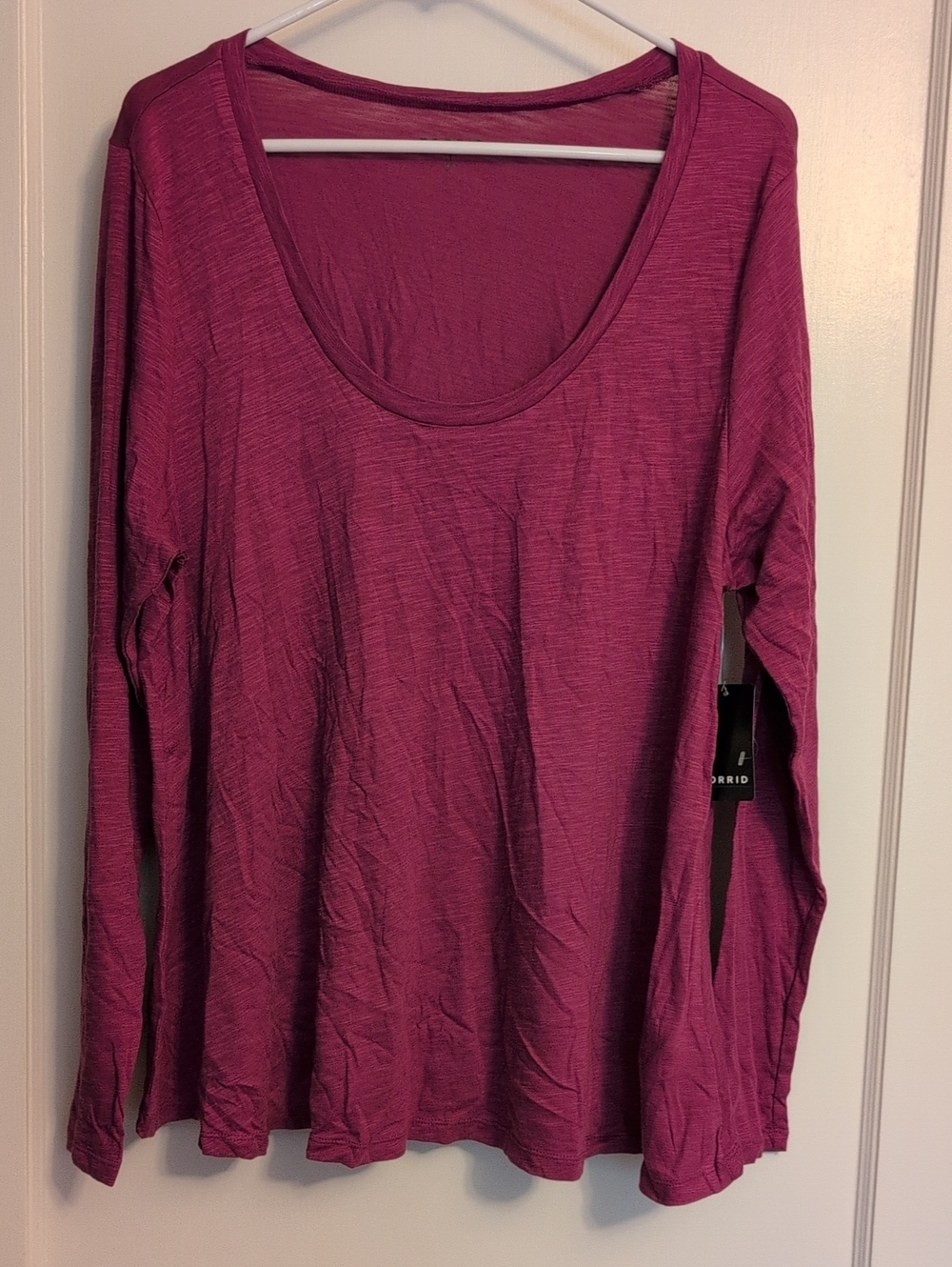 torrid Berry Plum Long Sleeve Scoop Neck Top